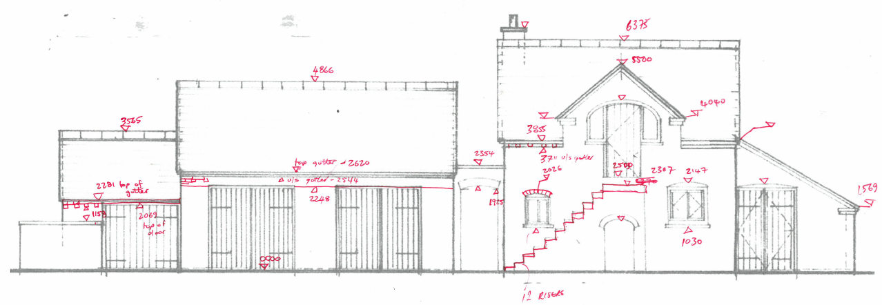 Survey Measured building survey elevation drawing